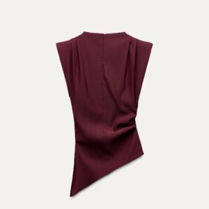 ZAra Gathered Top With Shoulder Pads