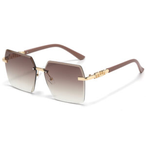 VINTAGE RIMLESS HEXAGONAL SUNGLASSES