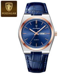 POEDAGAR 930 Luxury Leather Watch for Men