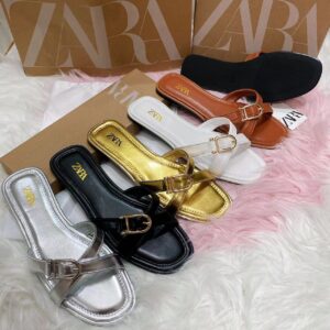 zara Cross-Tied Soft Slippers