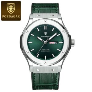 POEDAGAR 952 Quartz Leather Strap Watch for Men