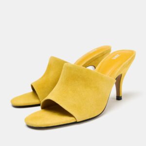 ZARA YELLOW LEATHER MULES
