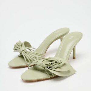 Zara green floral sandals