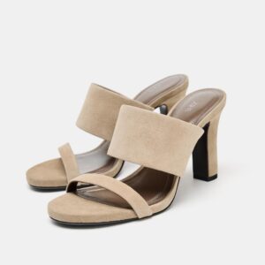 SUEDE HIGH-HEEL MULES