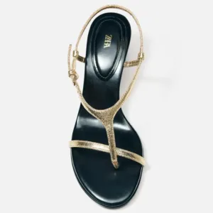 zara strappy metallic sandals