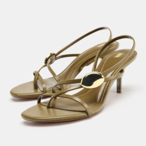 zara HEELED SANDALS WITH METALLIC STRAPS