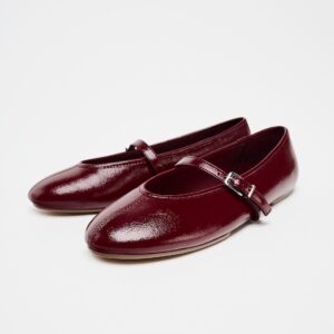 ZARA FAUX PATENT BALLERINAS