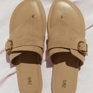 ZARA SPLIT SUEDE BUCKLE SANDALS