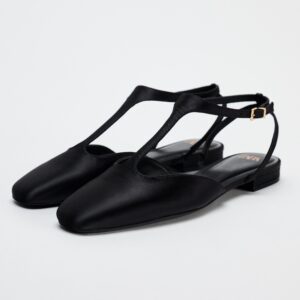 zara satin ballet shoe