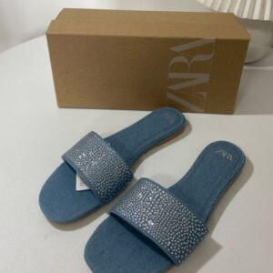 zara denim sandals