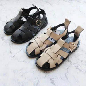Zara Leather ivory Cage Sandals