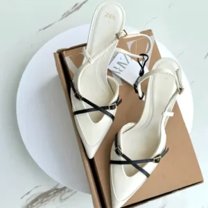 ZARA Chic Two-Tone Strappy Pointed Heels