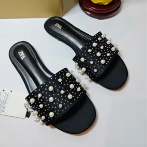 zara Rhinestone Pearl Sandals