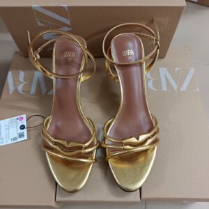 Zara Metallic Strap Sandals