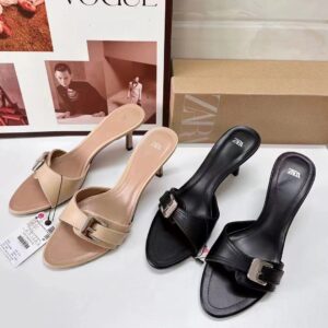 zara Buckle Strap Stiletto Open Toe Heels