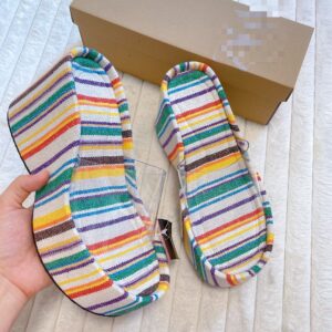 zara stripped fabric wedges