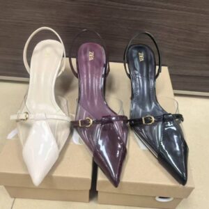 ZARA VINYL BUCKLE SLINGBACK