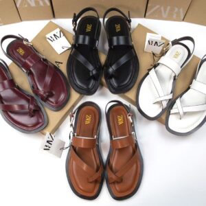 zara leather strap sandals