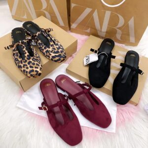 ZARA SPLIT SUEDE SLINGBACK WITH STRAP SHOE
