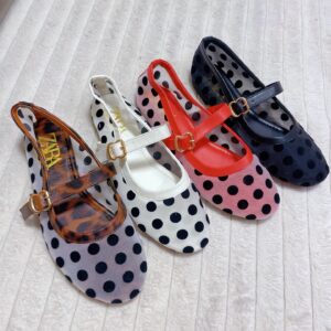 zara mesh polka dot shoes