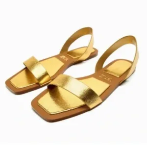 Zara flat leather sandals