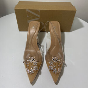 ZARA LOW VINYL MULES WITH SHINY BOW