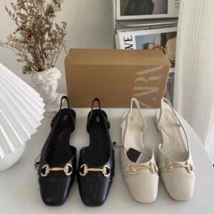 zara leather office open shoes