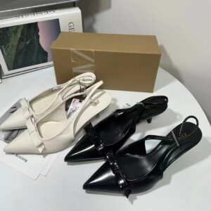 zara bowknot low heels