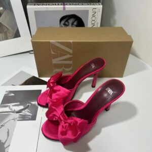 high bow strappy heels