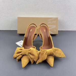 Zara large bow detail slingback high heels