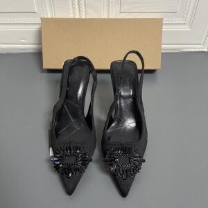 Zara black ornate rhinestone buckle heels