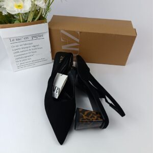 Zara suede and a tortoiseshell-effect block heel