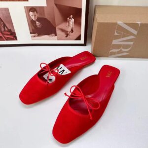 zara flat half shoes