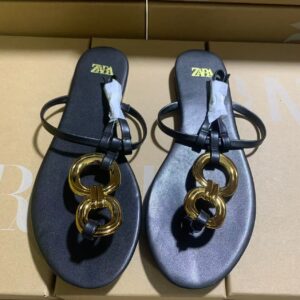 zara chuncky gold chain sandals