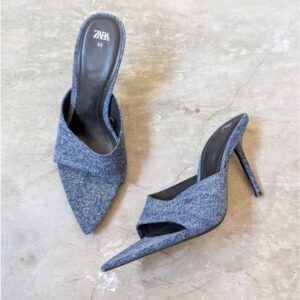 Zara Denim pointed Heeled Sandals
