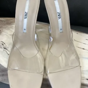 ZARA Transparent Vinyl Upper Chunky Heel
