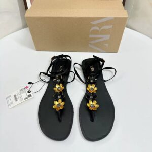 zara floral flat sandals