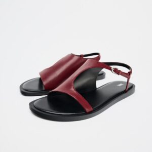 ZARA Asymmetric flat leather sandals