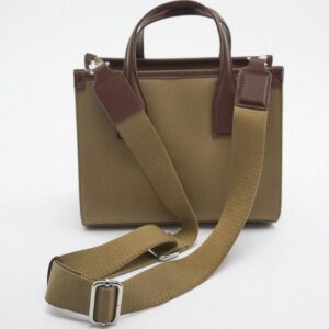 ZARA CANVAS LEATHER BAG