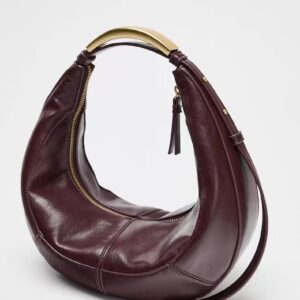 ZARA OVAL BAG WITH METAL HANDLE