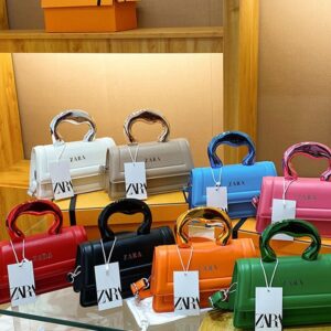 zara Luxury Top Handle Flap Open Messenger Bag