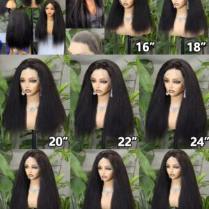 280% 13*4 FULL FRONTAL KINKY-KINKY STRAIGHT #NATURAL COLOR HUMAN HAIR 100%