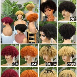 F-160 CURLY AFRO WIG HUMAN HAIR 100%