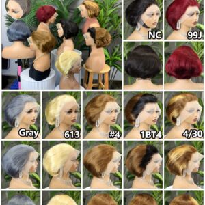 300% DENSITY 13*4 SDD PIXIE F-1908 WIG HUMAN HAIR 100%