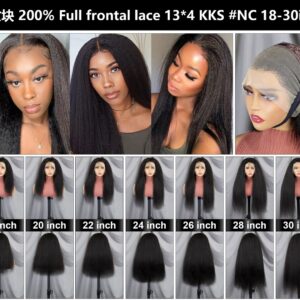 200% FULL FRONTAL LACE 13*4 KKS #NC WIG HUMAN HAIR 100%