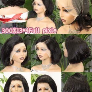 300% 13*4 FULL PIXIE WIG HUMAN HAIR 100%