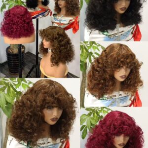 250% EGG CURLS BOB18 INCH WIG HUMAN HAIR 100%