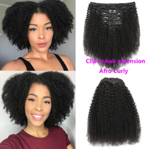 AFRO KINKY CURLY CLIP-IN HAIR EXTENSION HUMAN HAIR 100%