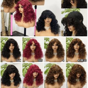 300% BANG BOUNCY LOOSE 18 INCH WIG HUMAN HAIR 100%