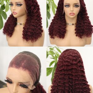 300% 13*4 LACE CLOSURE BURMESE CURLY 18 INCH HUMAN HAIR 100%